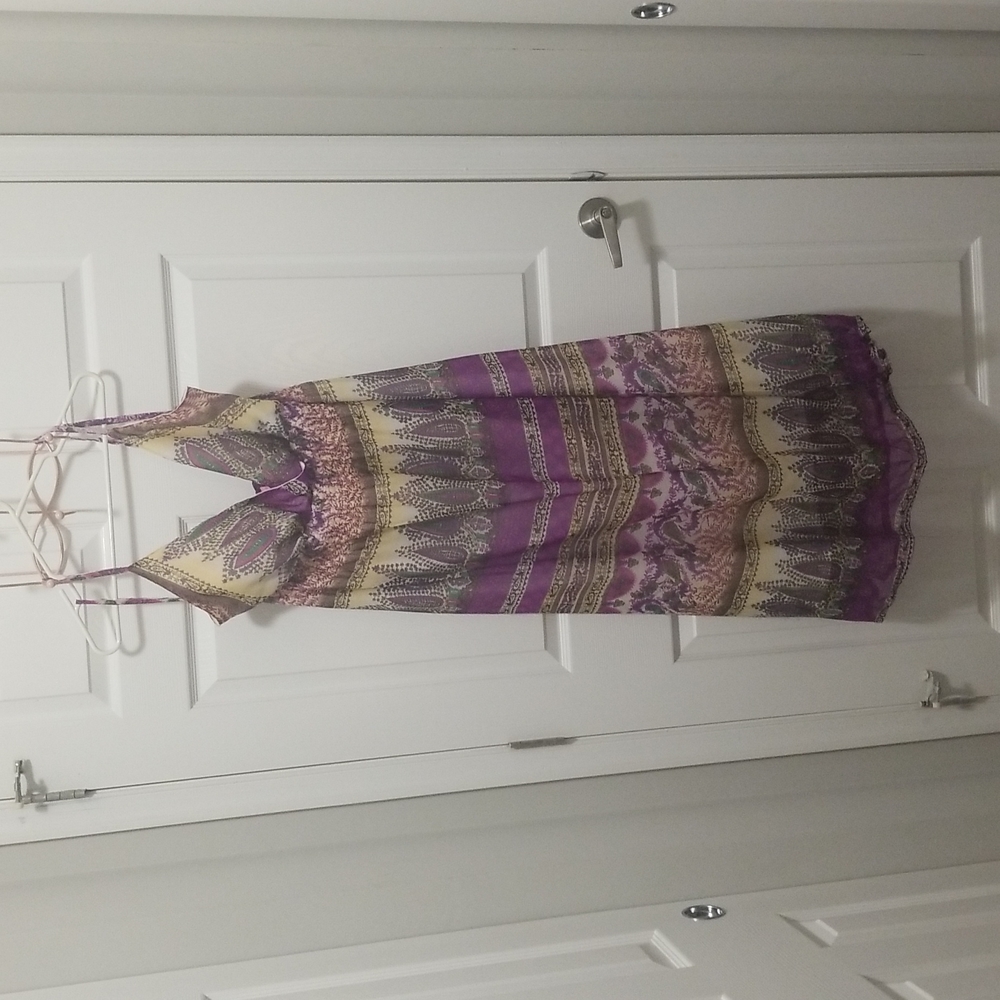 Purple maxi dress sundress paisley 3x